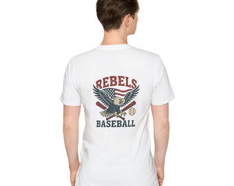 Rebels Eagle Baseball T-Shirt | Vintage Sports Team Shirt