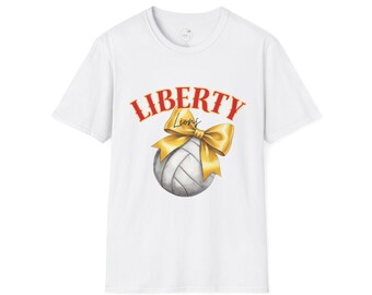 Liberty Volleyball with Gold Bow T-Shirt | Volleyball Team Tee