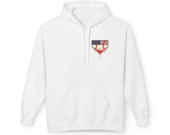 American Flag Baseball Home Plate Rebels Hoodie | Dripping USA Baseball Design