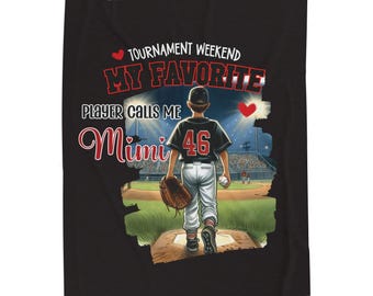 Baseball Mimi Blanket, Travel Ball Grandma Gift, Soft Velveteen Throw for Cold Stadium Seats, Tournament Weekend Cozy Game Day Blanket