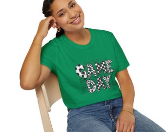 Game Day Soccer T-Shirt | Sports Lettering, Soccer Ball Pattern