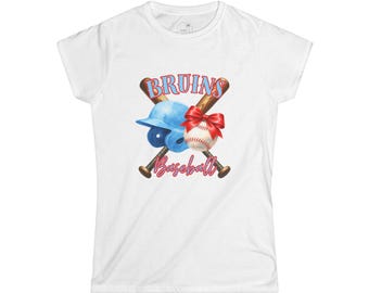 Bruins Baseball Graphic Tee | Helmet, Bats & Bow Design