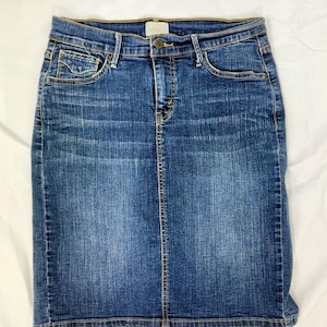 Vintage Levi Denim Mini Skirt Dark Blue-slit- 512 size 6