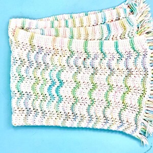 Handmade croched multi color baby blanket