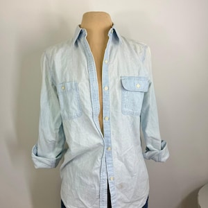 Vintage LRL Lauren Jeans CO, Women&#39;s cotton vintage faded chambray shirt, size XS
