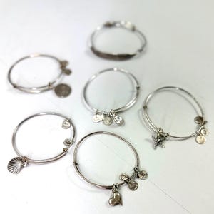 Vintage silverAlex and Ani braclet set, Alex and Ani silver stackable braclet set