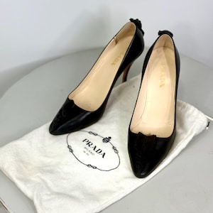 【K】PRADA Leather Low Heels PRADA Low (1-1.9 in) Heel Height with Vintage Heels for