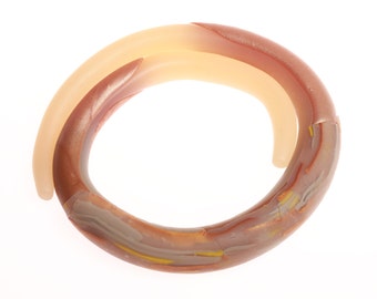 Polymer clay expandable bangle bracelet.