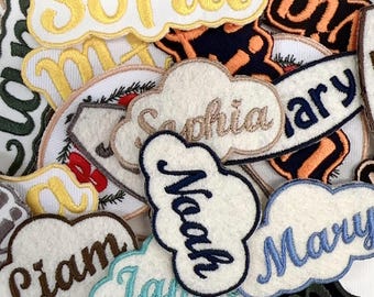 Jersey bordado, parche con nombre personalizado, parches bordados para planchar o coser.