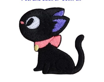 Embroidered jumperBlack Cat Embroidered Applique Patch - Peel and Stick or Sew-on