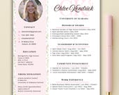 Sorority Resume Template, Pink Floral Design, Canva Editable (Digital Download)