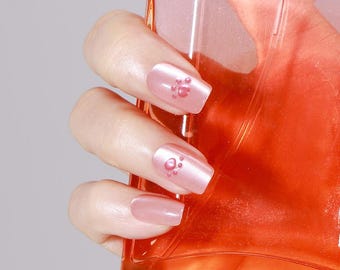 30 Stück süße rosa Pfotenabdruck Press-On Nägel - Glänzender Katzenliebhaber Stil, wiederverwendbare Acrylnägel für Frauen, Kurze Quadratische Animal Print Nägel