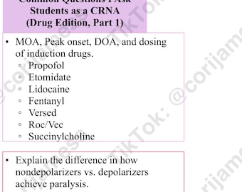 Domande di farmacologia che pongo ai miei studenti come CRNA parte 1