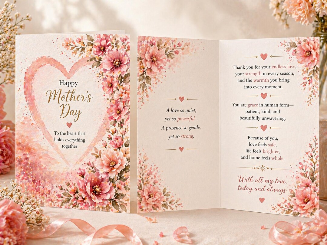 Elegant Mother's Day Card | Watercolor Floral Design | Heartfelt ...