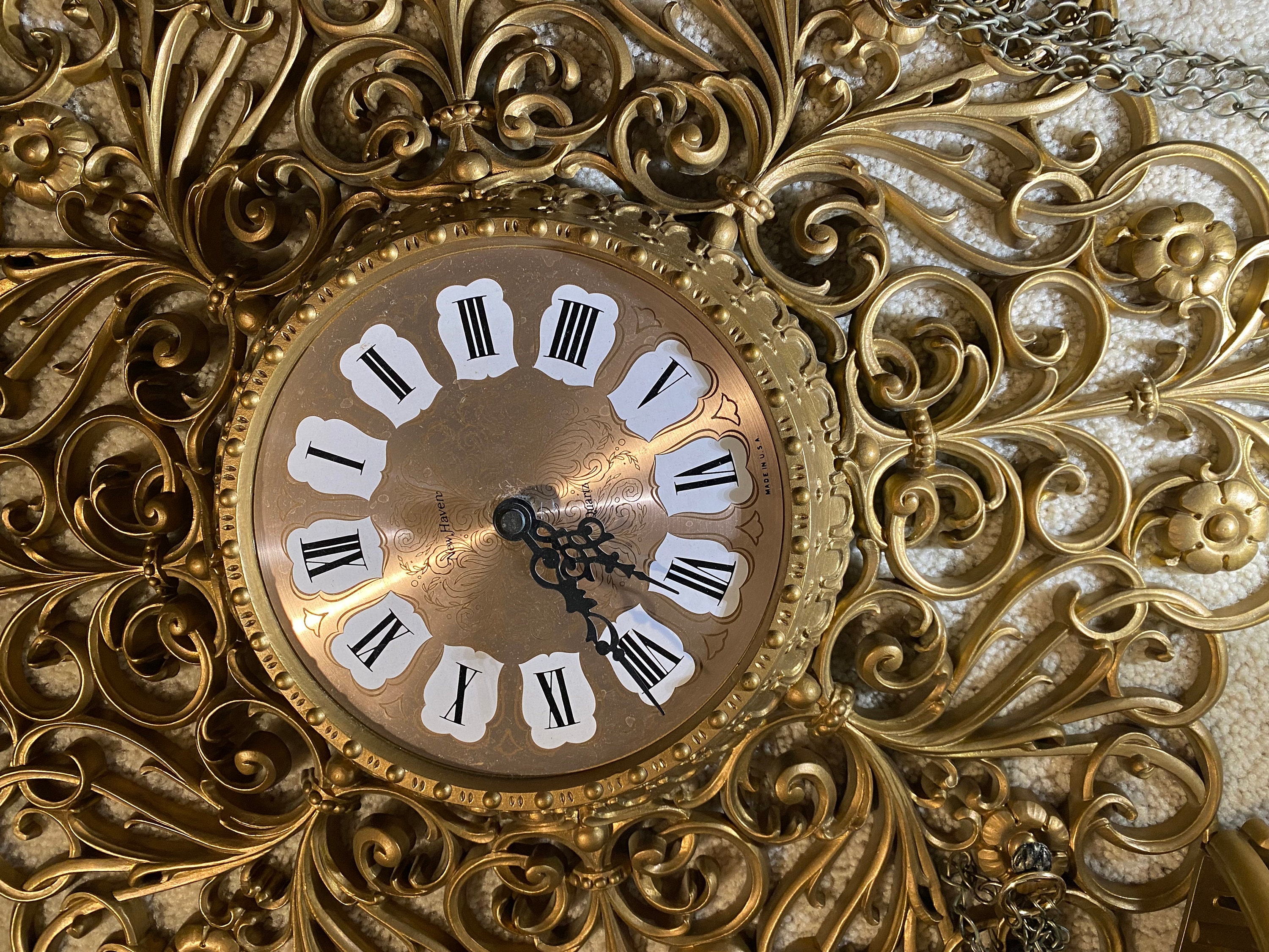 Mid-century Starburst Clock MCM New Haven FULL Set Candle  display picture 1