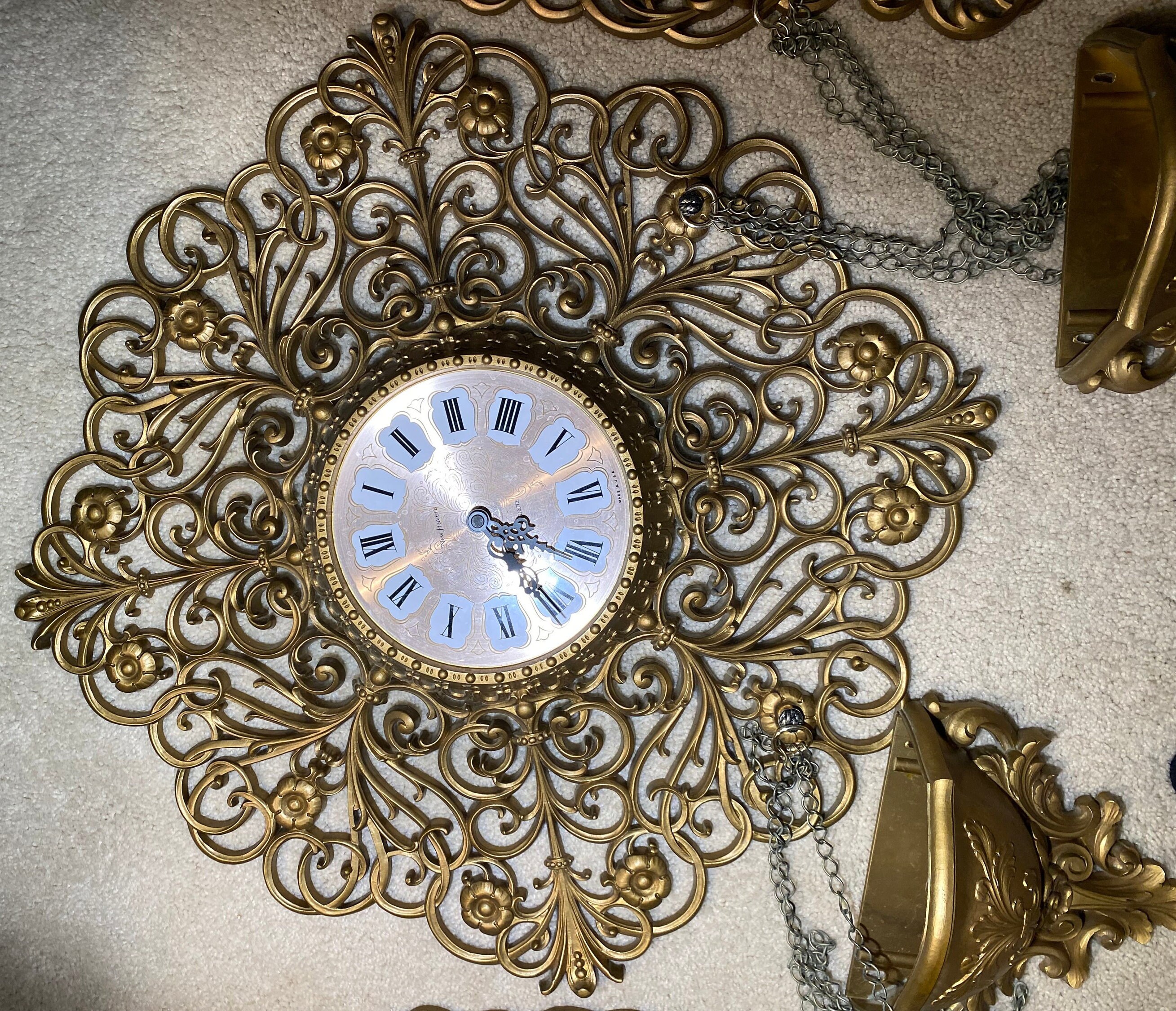 Mid-century Starburst Clock MCM New Haven FULL Set Candle  display picture 2