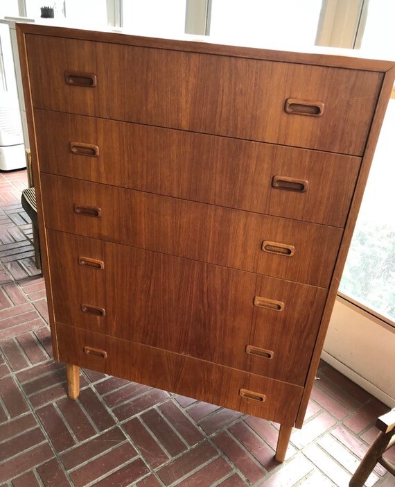 Vintage Teak Chest Of Drawers Sweden Scandinavian Quality Etsy
