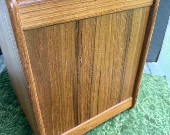 McM Solid Teak Garbage Trash Can Nice Danish Modern Mid-century