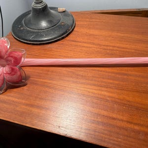 Vintage Murano Glass Flower Pink Label 20”