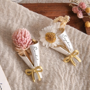 Personalized Brooch Base, Silver Gold Bow Bouquet, Custom Engraving Accessory