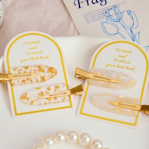 Bridesmaid Hair Clip Gold, To Have And To Hold Bridal Hair Clips, Bridesmaid Gifts, Wedding Day Accessories, Gold And Silver Flake Clips