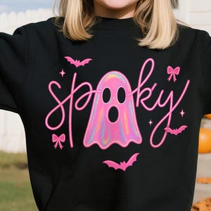 Cute Pink Neon Spooky Ghost Png, Halloween Pink Ghost Png, Neon Halloween Png, Spooky Season Png, Halloween Shirt Png Design, Cute Boo Ghost