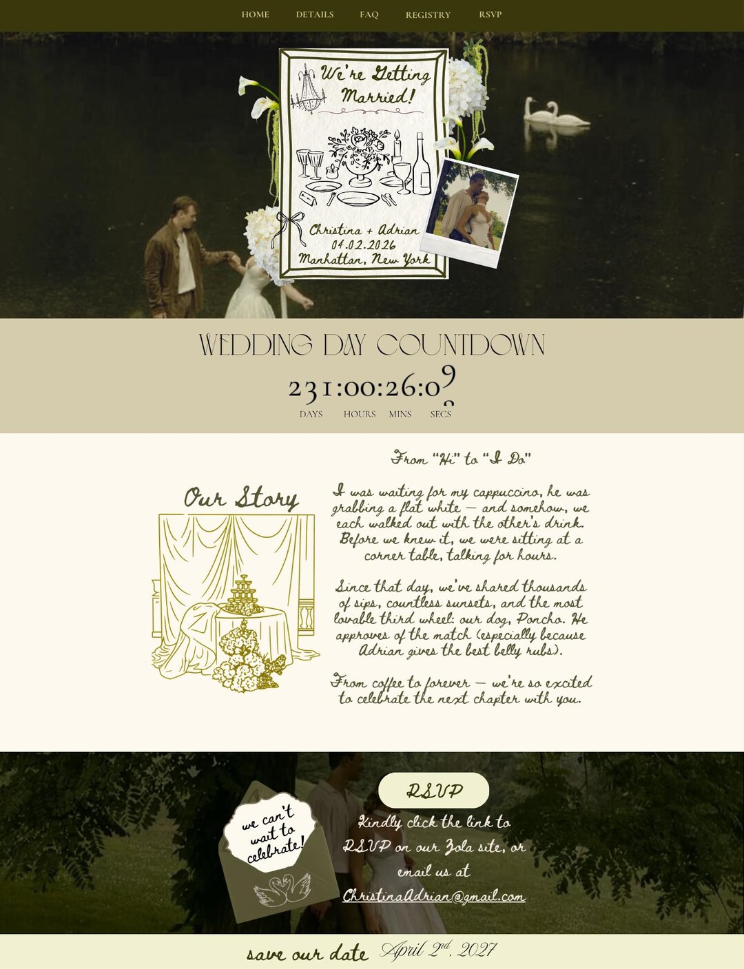Hydrangea Wedding Website Template Editable Canva Design (digital