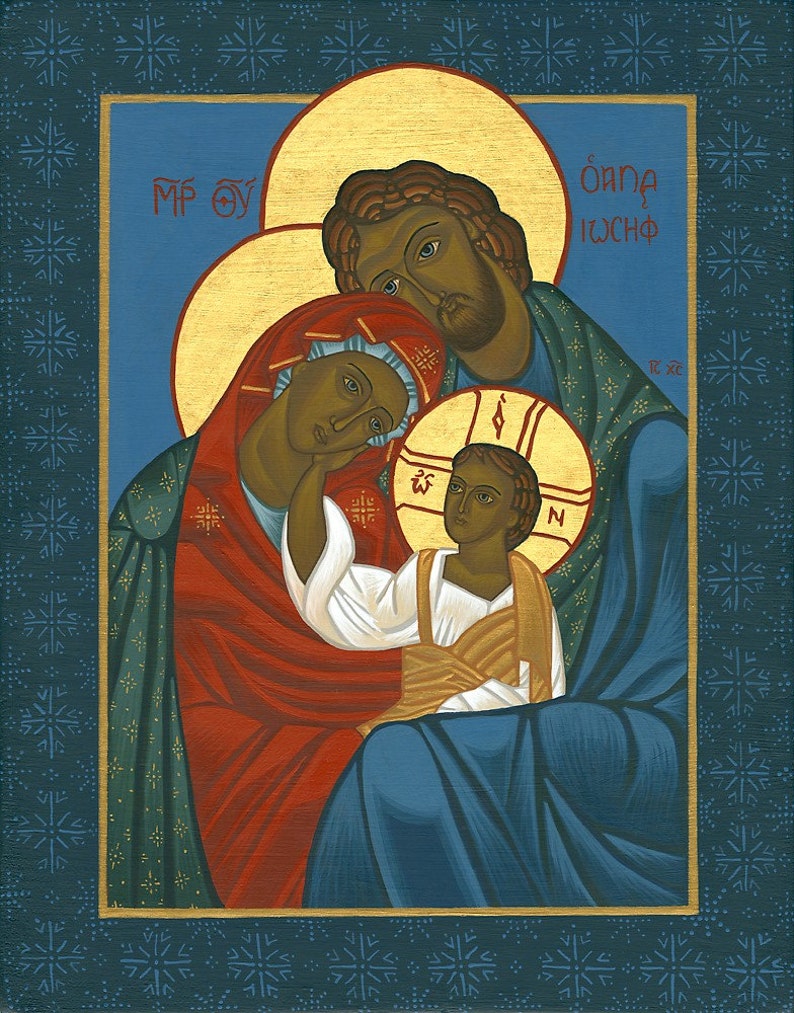 Icon of the Holy Family Print Catholic Religious Art Etsy