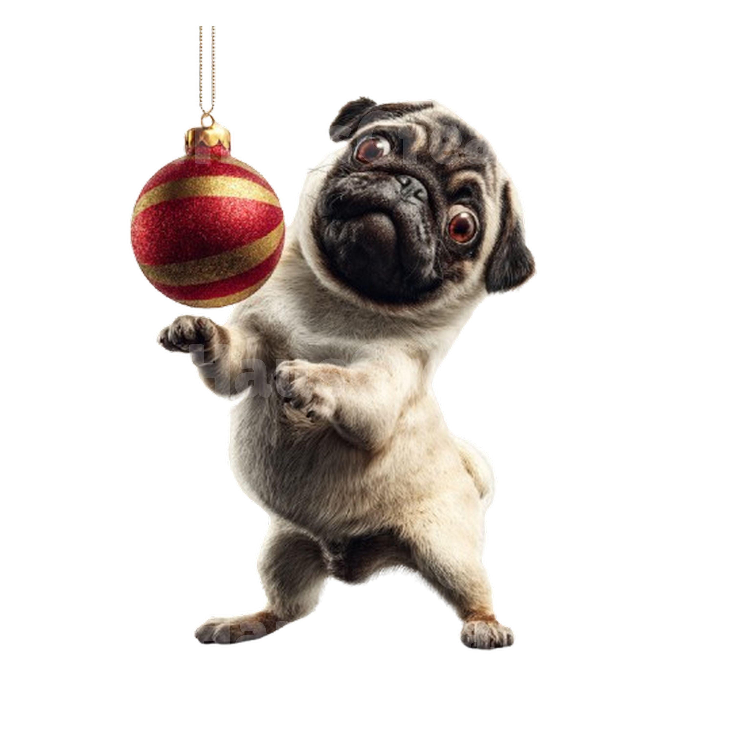 Christmas Pugs Clipart Bundle, Holiday Pug PNG Set, Festive Dog Art ...