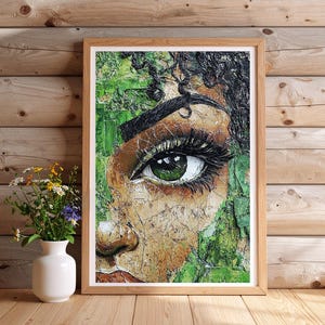 Abstract Woman’s Green Eye – Printable Digital Photo, 300 DPI, 5 Sizes Included