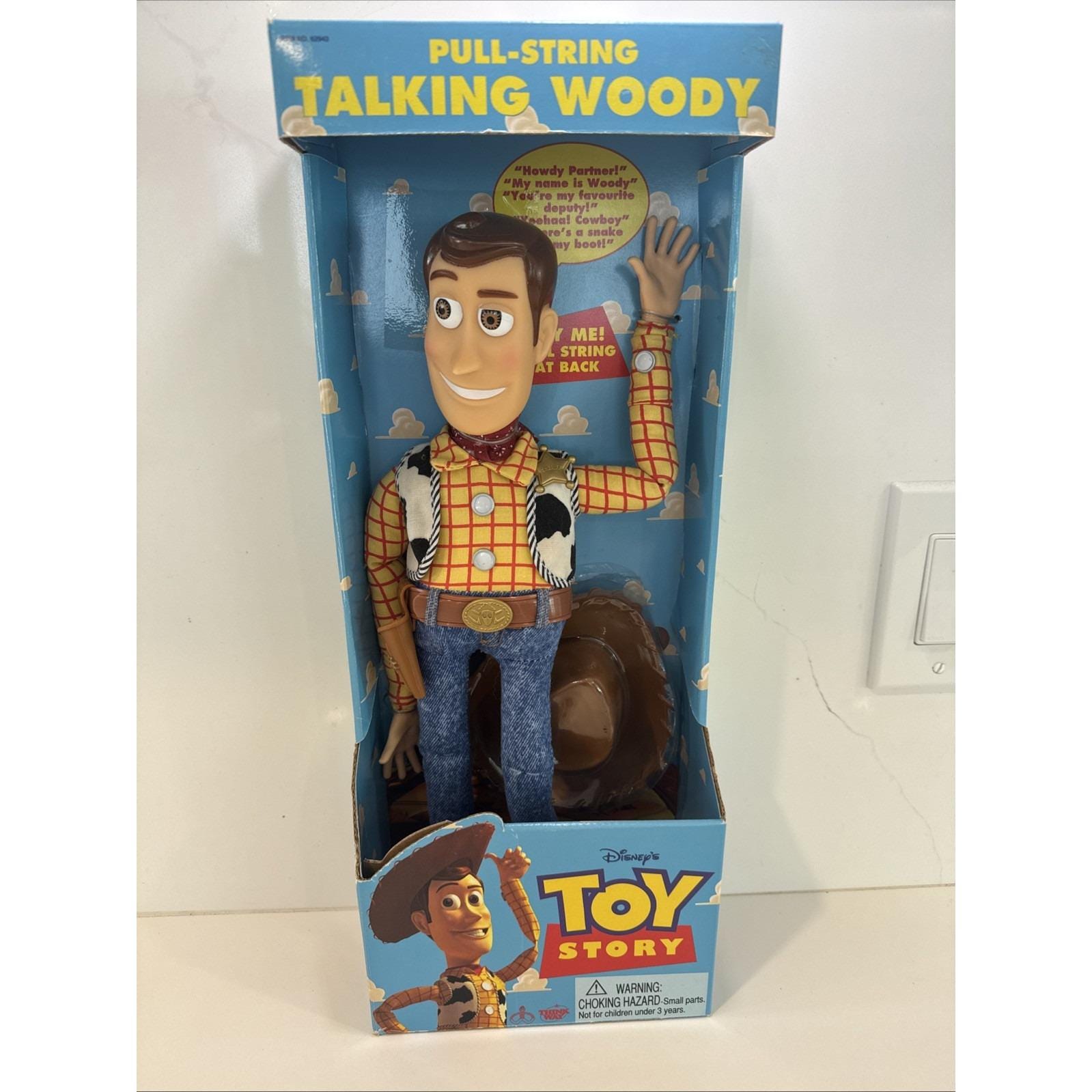1995 DISNEY Toy Story Pull String WOODY Thinkway NIB Needs