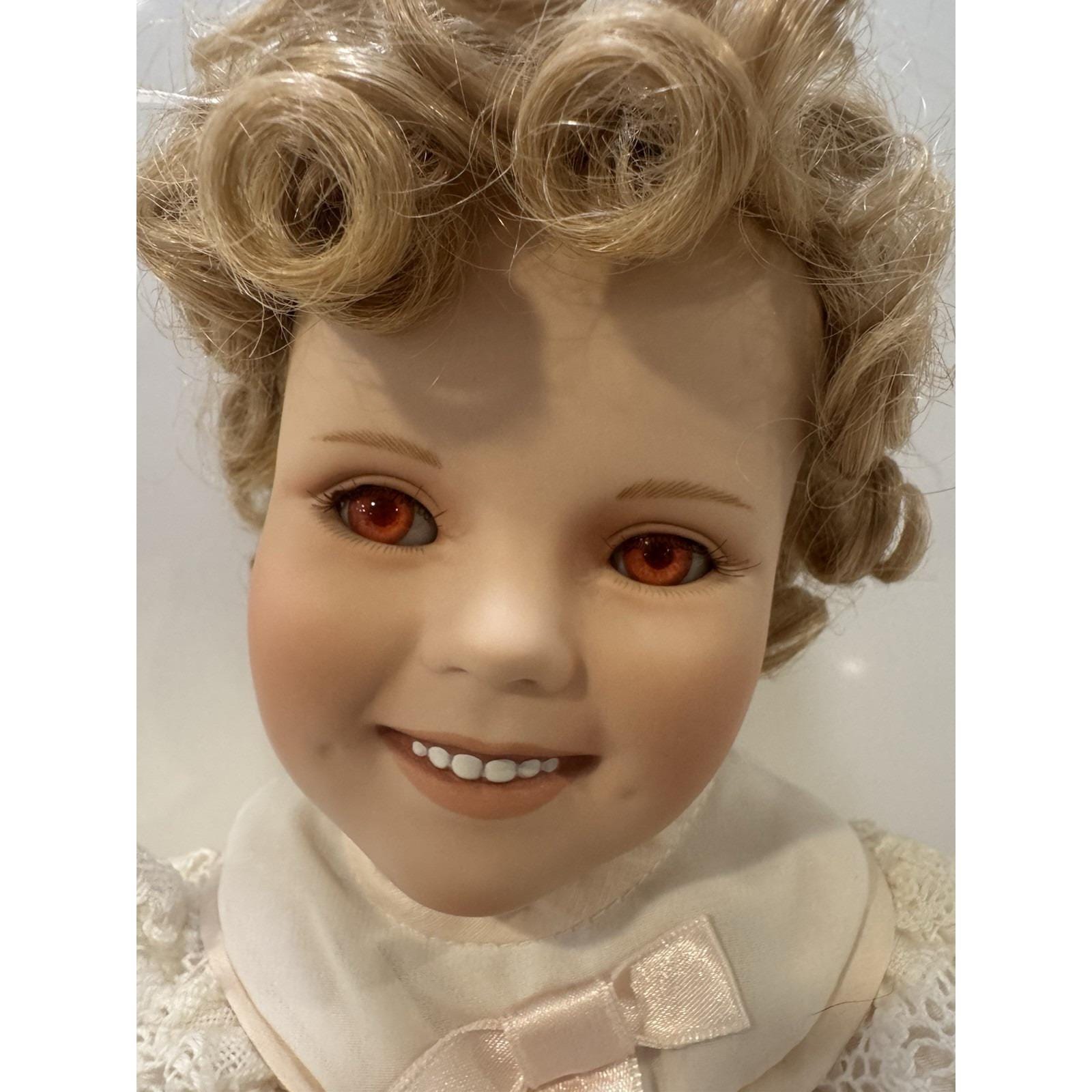 Vintage Shirley Temple Doll Danbury Mint Porcelain Sitting Doll