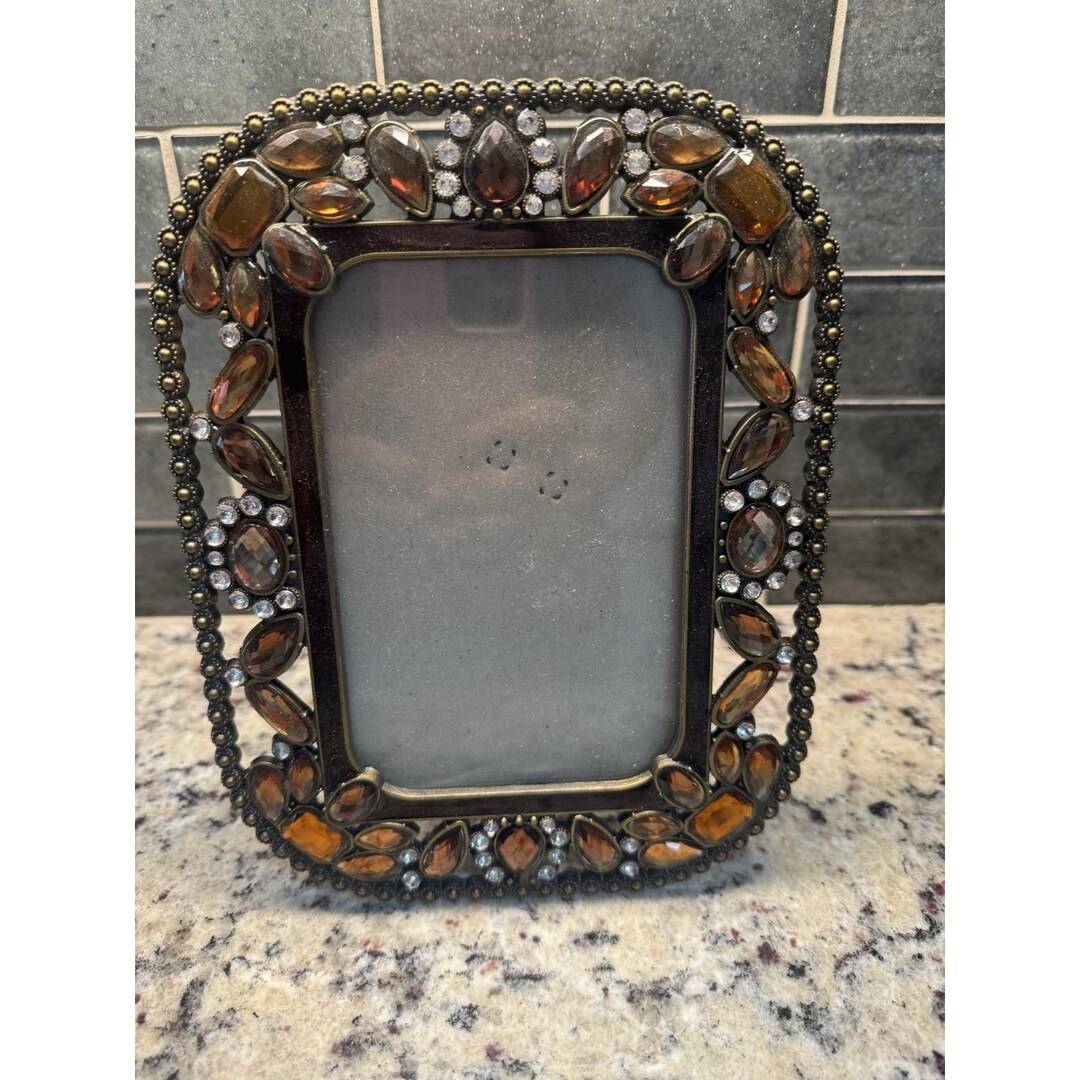 Vintage Rhinestone Frame Gold Silver Brown - Etsy