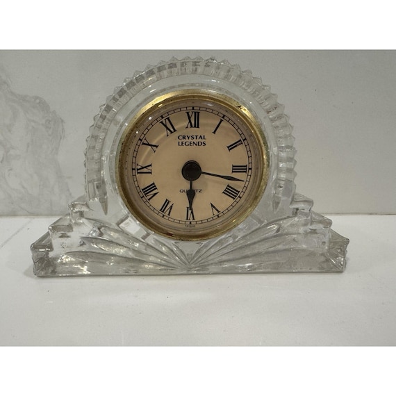 Godinger 24% Lead Crystal Legends Quartz Mantle Desk Clock Needs