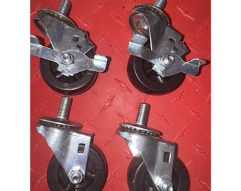 Caster Swivel Wheel Lot Of 4, 2 With Brake