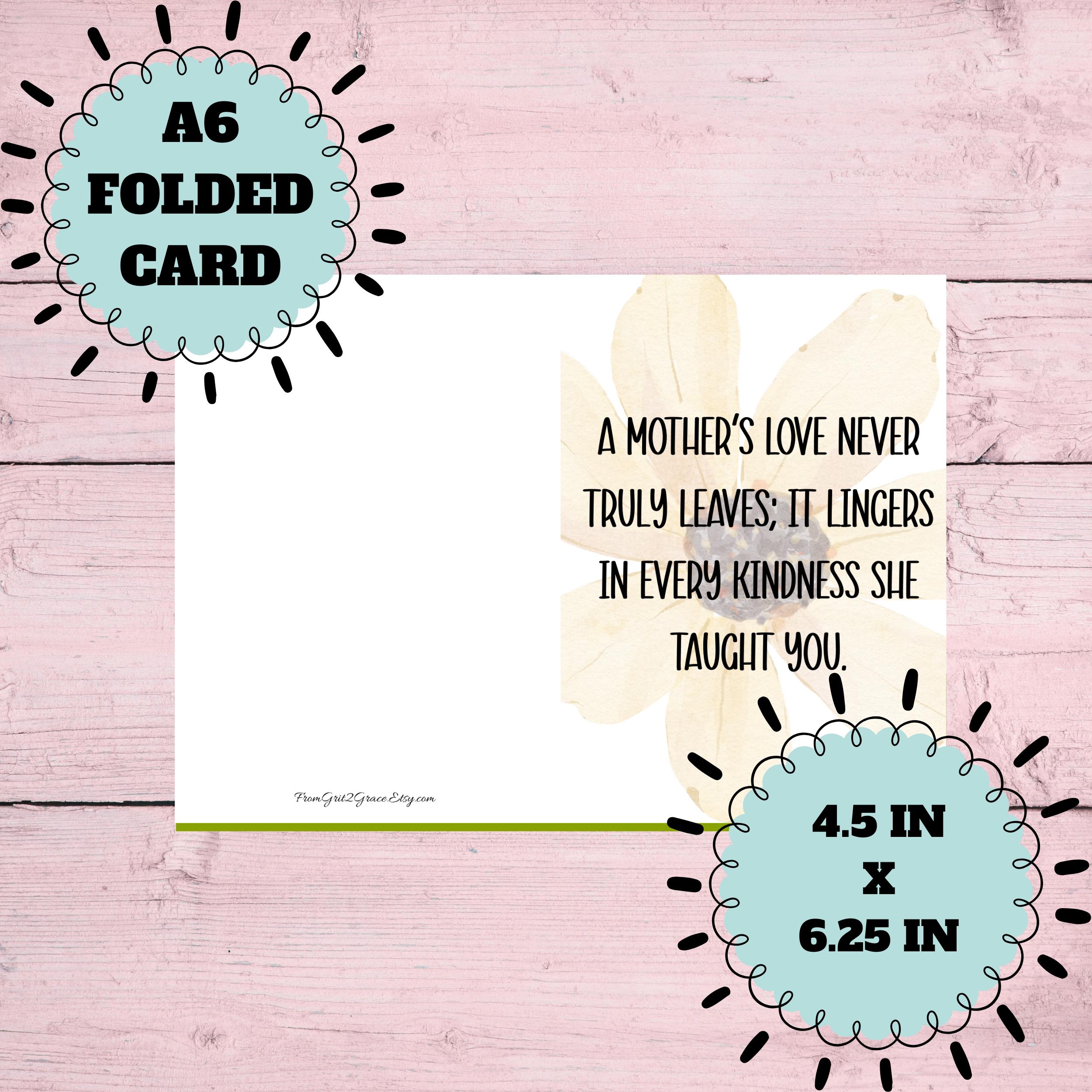 Loss of Mother Sympathy Card Printable | Sunflower Grief Card (instant ...