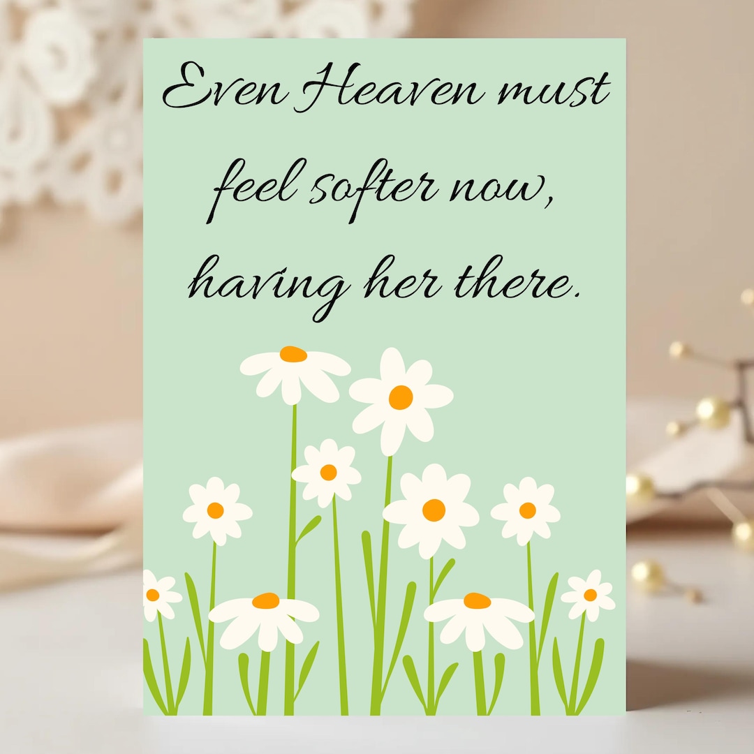 Loss of Mother Sympathy Card Printable | Green White Flowers Grief Card ...