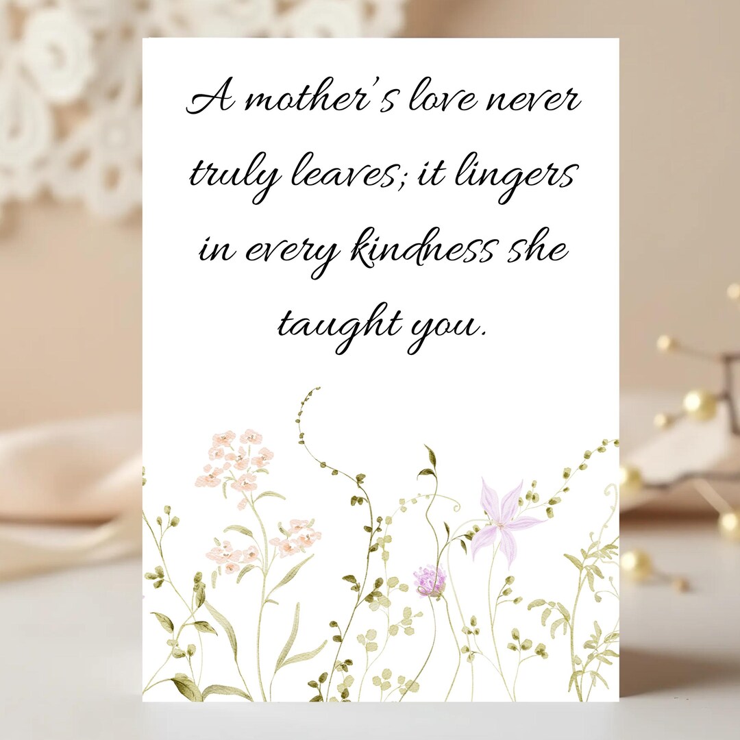 Loss of Mother Sympathy Card | Wildflower Grief Card (instant Download ...