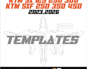 Plantilla gráfica KTM SX SXF 2023-2026 | SX125 SX250 SXF250 SXF350 SXF450 Vinilo para motocross Vector MX Dirt Bike Skin AI PDF