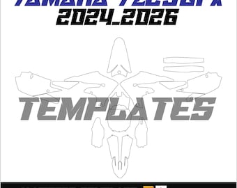 Plantilla gráfica para Yamaha YZ250FX 2024-2026 | Vinilo vectorial para motocross YZ 250FX, skin para moto de cross, AI PDF