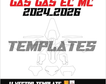 Plantilla GasGas Ec Mc 2024-2026 | Plantilla gráfica GasGas Mc Ec Motocross Wrap Vector Mx Dirt Bike Skin AI PDF