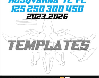 Plantilla Husqvarna TC125 TC250 FC250 FC350 FC450 2023-2026 | Plantilla gráfica Tc Fc 250 450 Motocross Wrap Vector Mx Dirt Bike Skin AI PDF