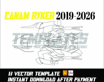 Plantilla de vinilo para Can-Am Ryker (AI + PDF) | Archivo de vinilo digital de tamaño real (2019-2026)