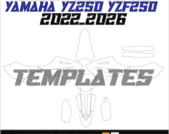 Plantilla Yamaha YZ125 YZ250 2022-2026 YZ 125 Yz 250 Plantilla gráfica Motocross Vector Wrap Mx Dirt Bike Skin AI PDF