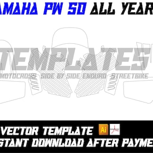 yamaha PW50 Template All Years PW 50 Graphics Template Yamaha PW50 Vector Wrap Template Motocross Mx Dirt Bike Skin AI PDF