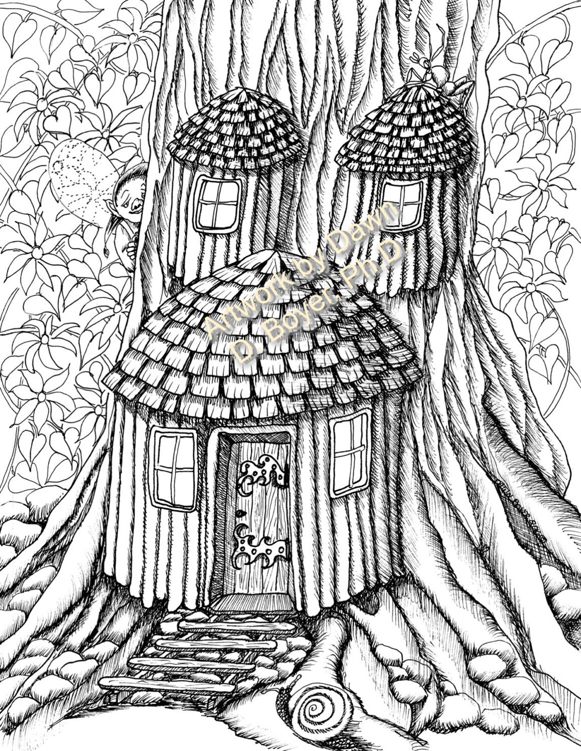 Fairy Houses and Fairy Doors Vol 3 and 4 Individual Coloring Pages From ...