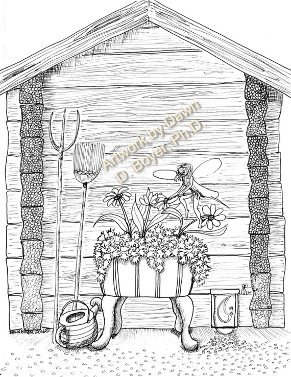fairy houses and fairy doors vol 3 and 4  individual coloring pages from  print books 5 drawings per set 31  35