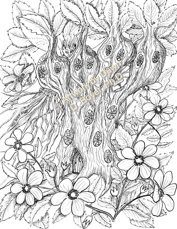 fairy houses and fairy doors vol 3 and 4  individual coloring pages from  print books 5 drawings per set 91  95