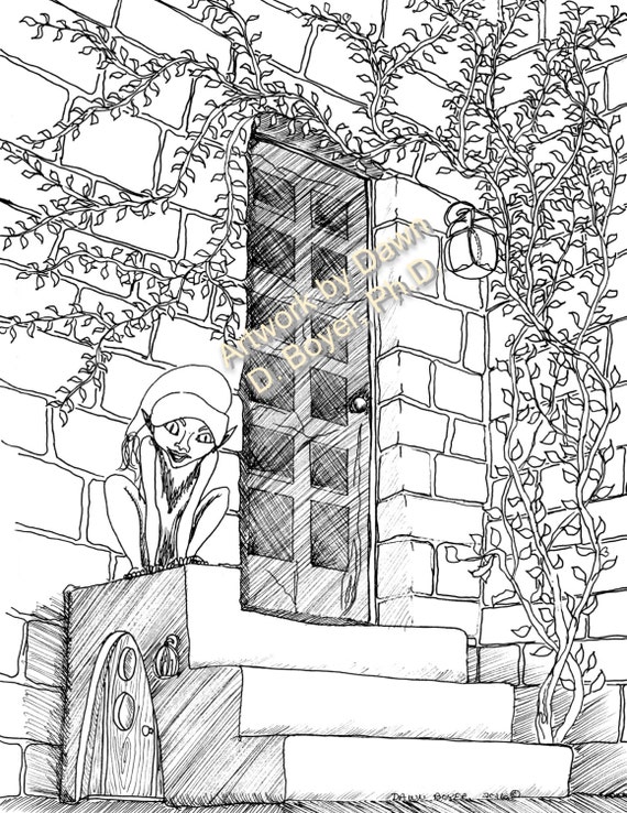 fairy houses and fairy doors vol 3 and 4  individual coloring pages from  print books 5 drawings per set 610