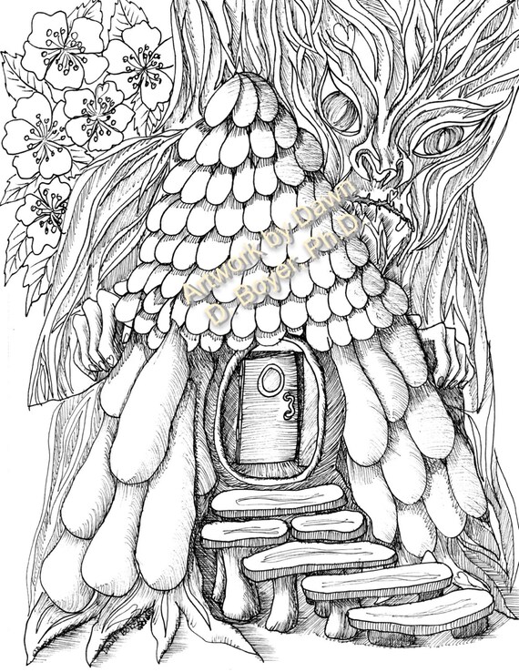 Download Fairy Houses And Fairy Doors Vol 3 And 4 Individual Coloring Etsy